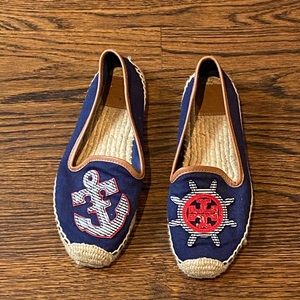 Tory Burch Navy Espadrilles